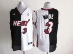 Jerseys Factory Cheap Heat #3 Dwyane Wade Black/White Split Fash