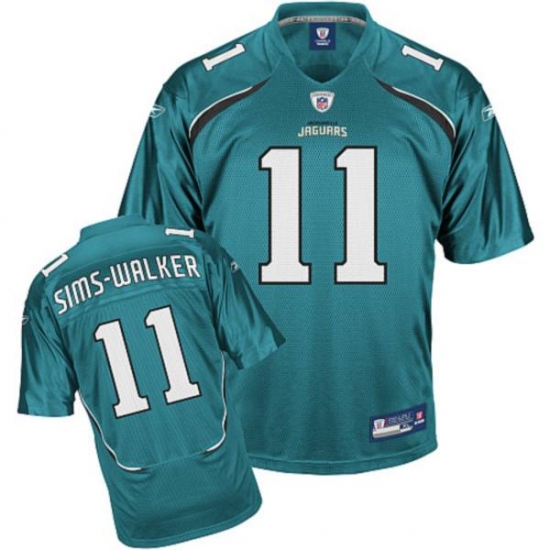 Jerseys Factory Cheap Jaguars Mike Sims-Walker #11 Green Stitche - Click Image to Close