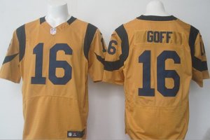 Jerseys Factory Cheap Nike Rams #16 Jared Goff Gold Men's Stitch
