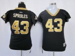 Jerseys Factory Cheap Saints #43 Darren Sproles Black Women's Fi