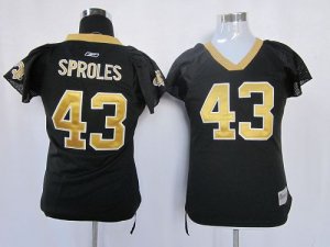 Jerseys Factory Cheap Saints #43 Darren Sproles Black Women's Fi
