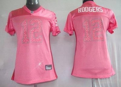 Jerseys Factory Cheap Packers #12 Aaron Rodgers Red Women's Swee