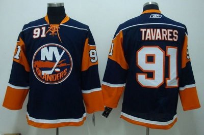 Jerseys Factory Cheap Islanders #91 John Tavares Embroidered Dar