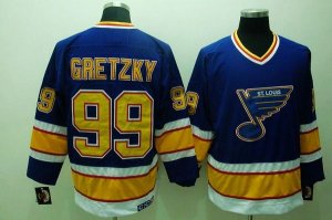 Jerseys Factory Cheap Blues #99 Wayne Gretzky Embroidered Blue C