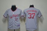 Jerseys Factory Cheap Nationals #37 Stephen Strasburg Grey Cool