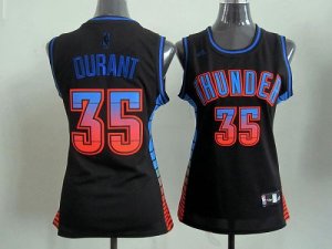 Jerseys Factory Cheap Thunder #35 Kevin Durant Black Women's Vib