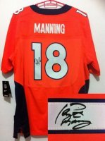 Jerseys Factory Cheap Nike Broncos #18 Peyton Manning Orange Tea