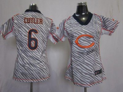Jerseys Factory Cheap Nike Bears #6 Jay Cutler Zebra Women's Emb