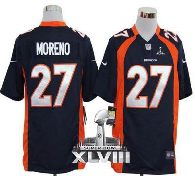 Jerseys Factory Cheap Nike Broncos #27 Knowshon Moreno Navy Blue