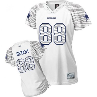 Jerseys Factory Cheap Cowboys #88 Dez Bryant White Women's Zebra