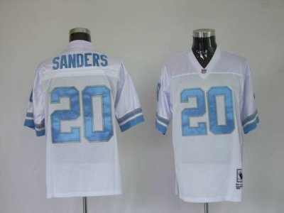 Jerseys Factory Cheap Mitchell & Ness Lions #20 Barry Sanders Wh
