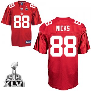 Jerseys Factory Cheap Giants #88 Hakeem Nicks Red Super Bowl XLV