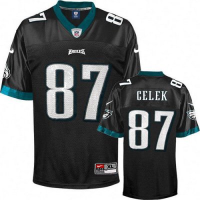 Jerseys Factory Cheap Nike Eagles #87 Brent Celek Black Stitched