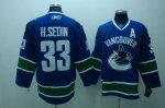 Jerseys Factory Cheap Canucks #33 Henrik Sedin Embroidered Blue