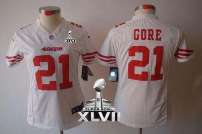 Jerseys Factory Cheap Nike 49ers #21 Frank Gore White Super Bowl