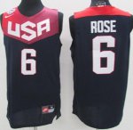 Jerseys Factory Cheap Nike 2014 Team USA #6 Derrick Rose Dark Bl