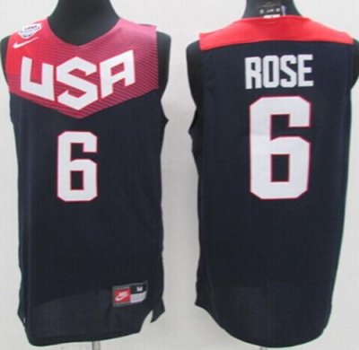 Jerseys Factory Cheap Nike 2014 Team USA #6 Derrick Rose Dark Bl