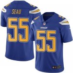 Jerseys Factory Cheap Nike Chargers #55 Junior Seau Electric Blu