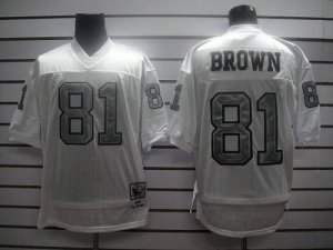 Jerseys Factory Cheap Mitchell and Ness Raiders #81 T.Brown Whit