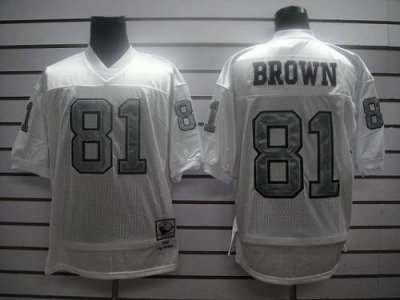 Jerseys Factory Cheap Mitchell and Ness Raiders #81 T.Brown Whit