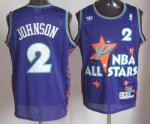 Jerseys Factory Cheap Hornets #2 Larry Johnson Purple 1995 All S
