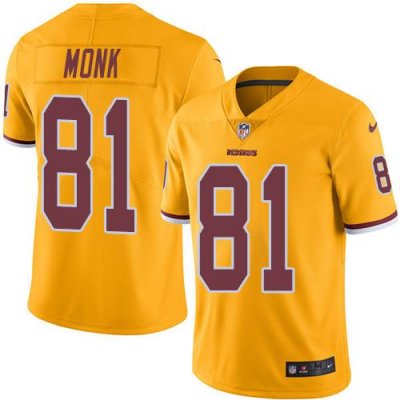 Jerseys Factory Cheap Nike Redskins #81 Art Monk Gold Men's Stit