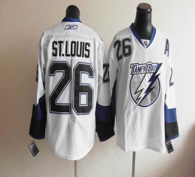 Jerseys Factory Cheap Lightning #26 Martin St.Louis White Embroi