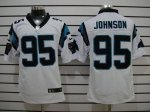 Jerseys Factory Cheap Nike Panthers #95 Charles Johnson White Me