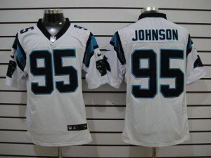 Jerseys Factory Cheap Nike Panthers #95 Charles Johnson White Me