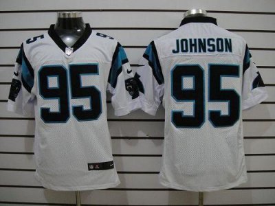 Jerseys Factory Cheap Nike Panthers #95 Charles Johnson White Me
