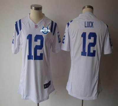 Jerseys Factory Cheap Nike Colts #12 Andrew Luck White With 30TH