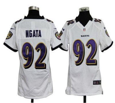 Jerseys Factory Cheap Nike Ravens #92 Haloti Ngata White Youth E