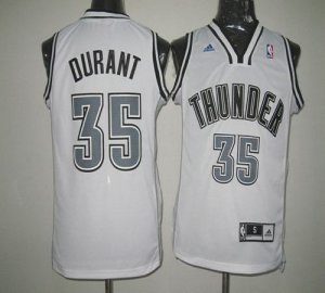 Jerseys Factory Cheap Thunder #35 Kevin Durant White on White St