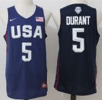 Jerseys Factory Cheap Nike Team USA #5 Kevin Durant Navy Blue 20