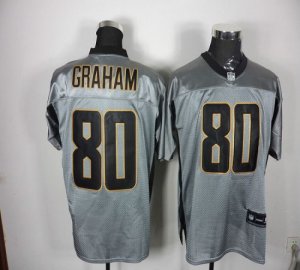 Jerseys Factory Cheap Saints #80 Jimmy Graham Grey Shadow Stitch