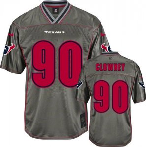 Jerseys Factory Cheap Nike Texans #90 Jadeveon Clowney Grey Men'