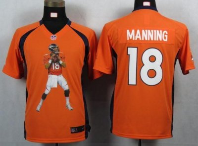 Jerseys Factory Cheap Nike Broncos #18 Peyton Manning Orange Tea