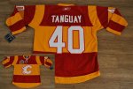 Jerseys Factory Cheap Flames #40 Alex Tanguay Embroidered Red/Or