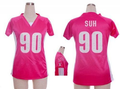 Jerseys Factory Cheap Nike Lions #90 Ndamukong Suh Pink Draft Hi