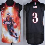 Jerseys Factory Cheap 76ers #3 Allen Iverson Black Portrait Fash