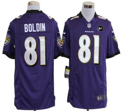 Jerseys Factory Cheap Nike Ravens #81 Anquan Boldin Purple Team
