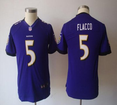 Jerseys Factory Cheap Nike Ravens #5 Joe Flacco Purple Team Colo