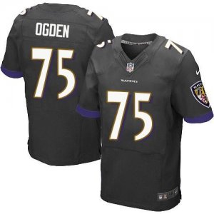 Jerseys Factory Cheap Nike Ravens #75 Jonathan Ogden Black Alter