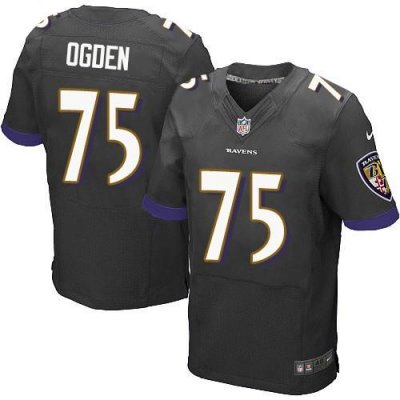 Jerseys Factory Cheap Nike Ravens #75 Jonathan Ogden Black Alter