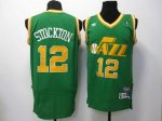 Jerseys Factory Cheap Jazz #12 John Stockton Green Throwback Sti