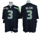 Jerseys Factory Cheap Nike Seahawks #3 Russell Wilson Steel Blue
