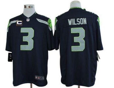 Jerseys Factory Cheap Nike Seahawks #3 Russell Wilson Steel Blue