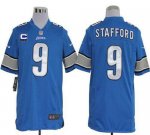 Jerseys Factory Cheap Nike Lions #9 Matthew Stafford Blue Team C