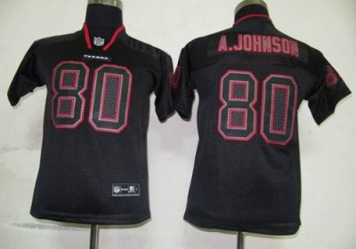 Jerseys Factory Cheap Texans #80 A.Johnson Lights Out Black Embr