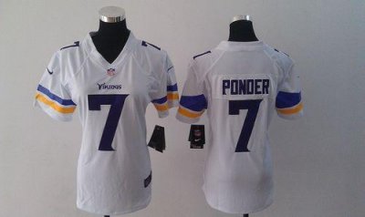 Jerseys Factory Cheap Nike Vikings #7 Christian Ponder White Wom